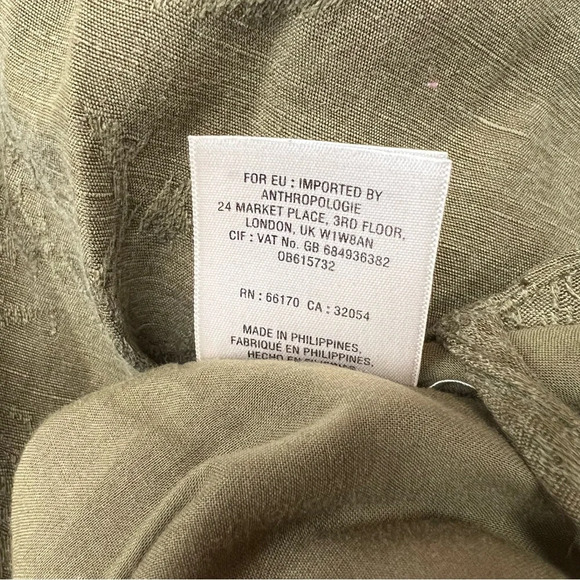 Anthropologie Elevenses Tropicale Jumpsuit in Olive Size 12 Jacquard - Picture 10 of 11